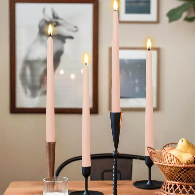 Candlesticks Long Taper Candle,Cappuccino Rose Scented 10 Inches Candle Sticks Smokeless Tapered Candles for Home Décor Holiday Gifts