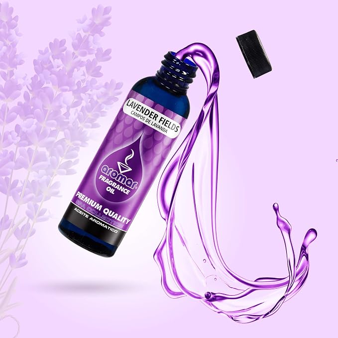 AROMAR Premium Fragrance Oil, Pack of 3 Lavender 2oz. Bottles. Long Lasting Aromatic Scent, Fresh and Revitalizing Aromatherapy for Living Room, Bedroom, and Kitchen