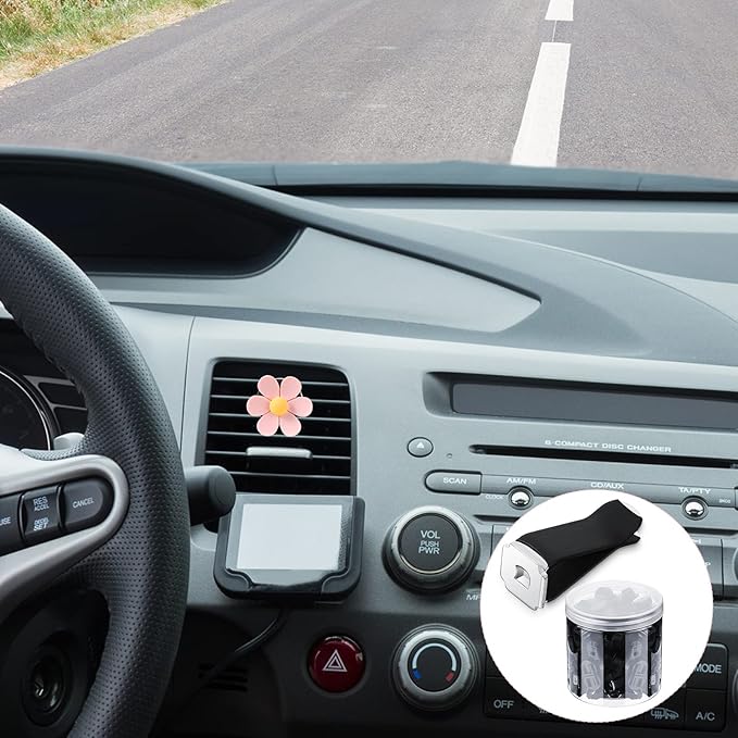 100 Pcs Metal Car Air Vent Clips with Plastic Slot Head Auto Freshener Clips Perfume Clip Replacement Air Conditioner Outlet Clips for Office Home, Black, 40 x 24 mm