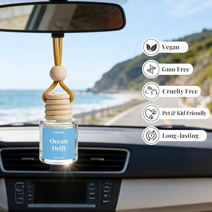 Ocean Drift Car Air Fresheners, 2 Packs, Hanging Car Diffuser | IFRA Certified Car Odor Eliminator