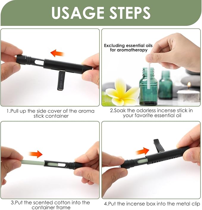 2pcs Car Air Diffuser Vent Clips for Essential Oils with 12 Odorless Cotton Cores for Women Men Automotive Fragrance Decoration Accessories for Cars Chirismas Birthday Present