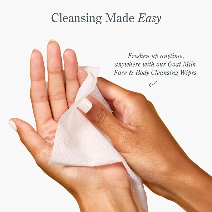 Beekman 1802 Face Wipes – Makeup Remover Wipes for Face, Facial Cleansing Wipes that Remove Makeup & Dirt, Travel Essentials, Face Wipes with Goat Milk & Aloe, Glacial Mint & Eucalyptus 100 Count