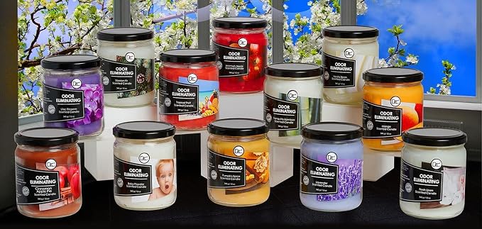 Cherry Bomb Two Pack Odor Eliminating Highly Fragranced Candle - Eliminates 95% of Pet, Smoke, Food, and Other Smells Quickly - Up to 80 Hour Burn time - 12 Ounce Premium Soy Blend