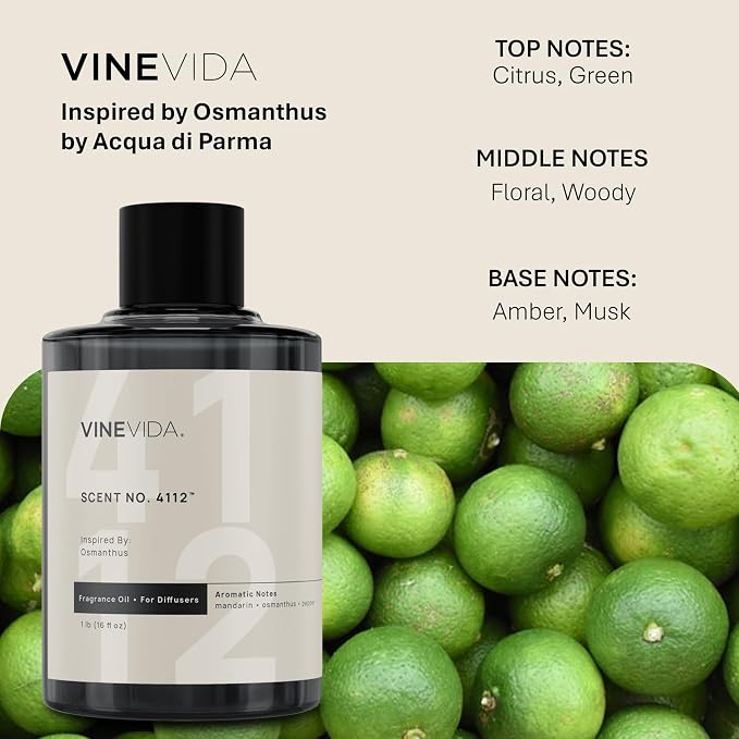 VINEVIDA [16 Oz] Inspired by: Osmanthus; Diffuser Oil Refill | Premium Scent Diffuser Oil for Home | Non-Toxic Fragrance