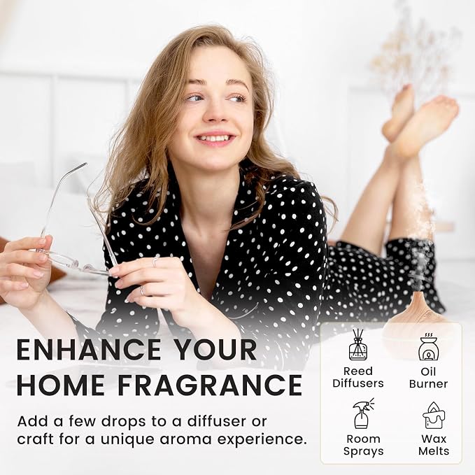 White Santal Fragrance Oil Essential Oil, MAYJAM 3.38FL.OZ White Santal Oil for Diffusers for Home, Long Lasting Scented Oils for Soap Candle Making - 100ML