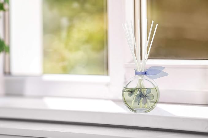 Reed Diffuser Set, English Garden Scented Oil Diffuser with Sticks, Home Fragrance Accessories for Bathroom Shelf Decor, Aroma Diffusers for Home or Office Desk, USA Made