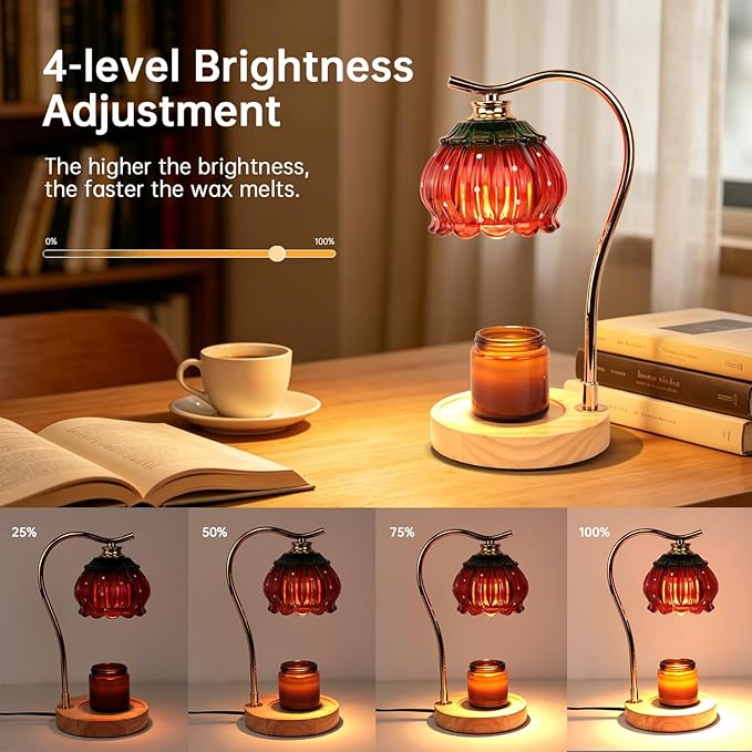 GEEZO Fragrance Candle Warmer Lamp，Electric Candle Warmer with Timer & Dimmer，Mom Christmas Birthday Gifts for Women, House Warming Gifts New Home Bedroom Decor