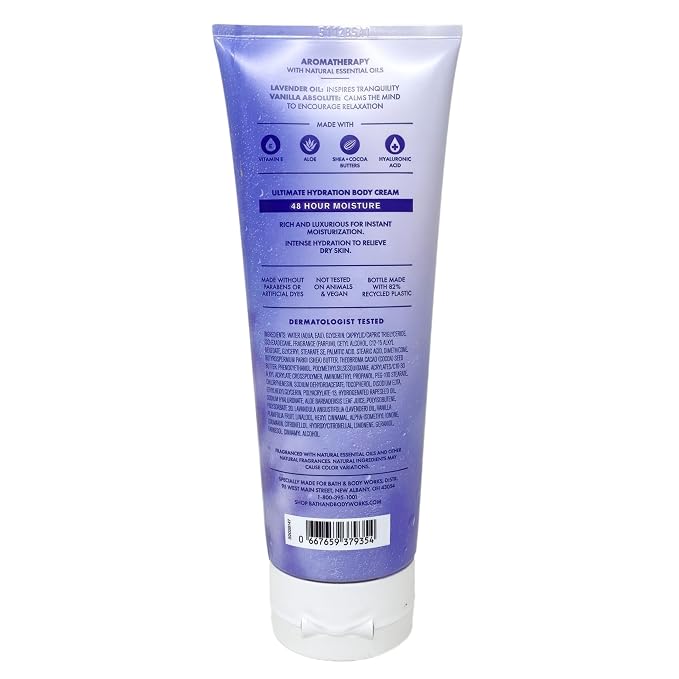 Bath & Body Works Aromatherapy Sleep Lavender + Vanilla Essential Oil Pillow + Perfume Mist, Ultimate Hydration Body Cream, Body Wash & Foam Bath with a Lavender Dream Bar Soap