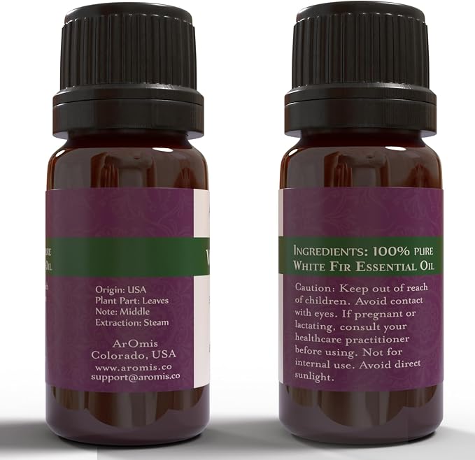 ArOmis Organic White Fir Essential Oil - 100% Pure Therapeutic Grade - 5ml, Premium, Undiluted, Oils for Aromatherapy Diffuser
