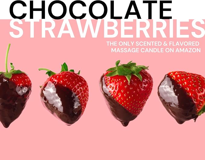 Massage Candle Chocolate Strawberry 4 oz, Couples Toys or Couples Gift