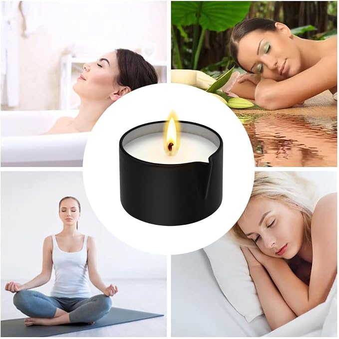 6 Pack Massage Oil Candles Set, Low Temp Soy Based Massage Candles for Massage Therapy, Relaxation & Skin Moisturizing, Assorted Scents for Home Spa Self Care
