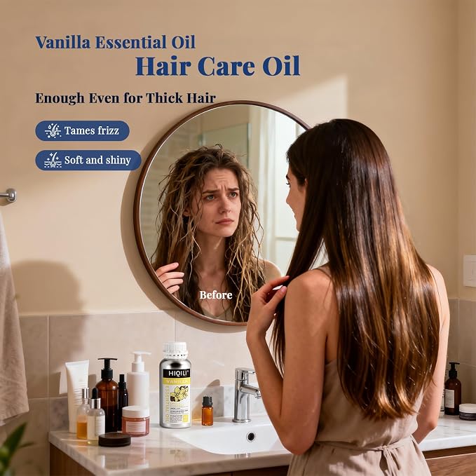 HIQILI 16 Ounces Vanilla Essential Oil, Strong Fragrance for Body Lotion, Candle Making, Soap, Aromatherapy -16 Fl Oz