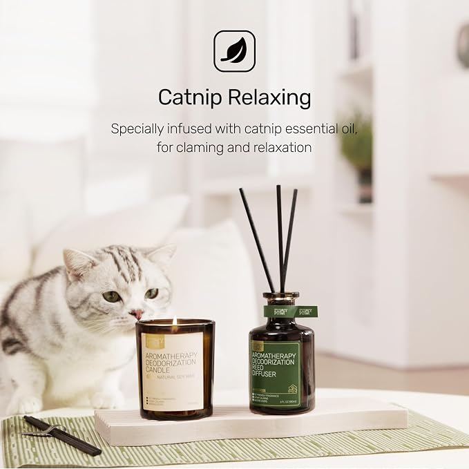 Odor Eliminating Candle, Lavender Cedar Scented Candle, Pet-Friendly Soy Candles, 60 Hours, 7 oz
