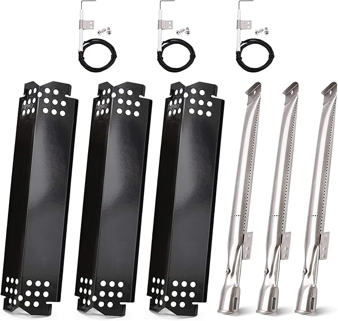 Criditpid Grill Replacement Parts for Nexgrill 720-0925S, 720-0864, 720-0864M Models. Grill Heat Plates, Burner Tubes and Grill Ignitors for BBQ PRO 3 Burner Grill 122.20148511.
