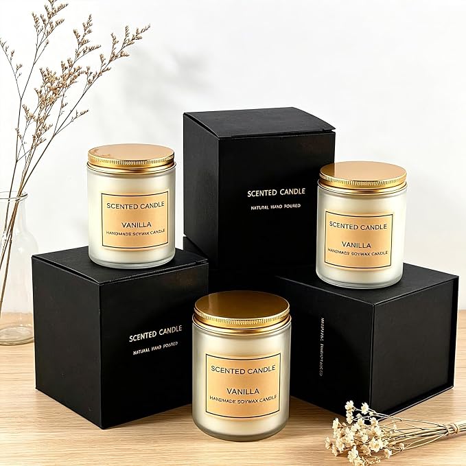 Vanilla & Orange Scented Candle, Vanilla Candle, Candles for Home Scented, Candles for Women, Natural Soy Wax, 7 OZ 40 Hours Burning