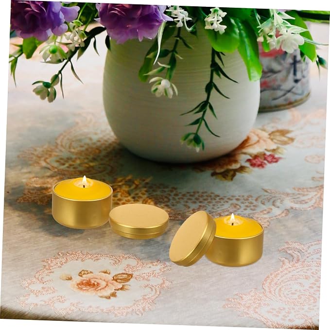 DIYEAH 24 Pcs Round Aluminum Candle Tins Bulk for DIY Candle Making Portable Metal Jars for Solid Aromatherapy Gift Containers for Crafts Candies and Small Storage