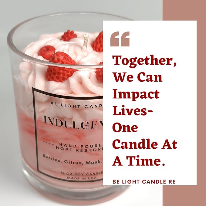 | Purpose-Driven Soy Candle | Strawberry Scented 12oz | Cool Gifts | Gifts for Women Who Have Everything