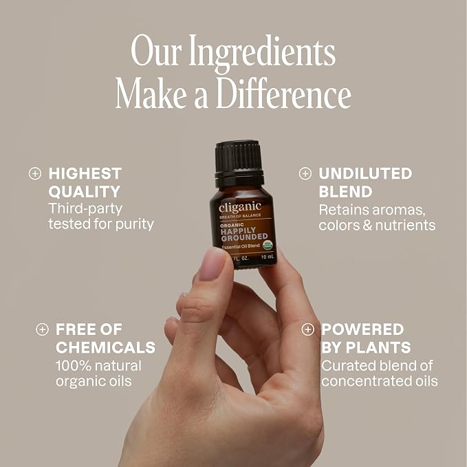 Cliganic Organic Essential Oils Blend - Happily Grounded - Breath of Balance (Packaging May Vary)