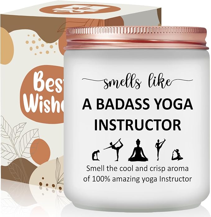 Funny Yoga Gifts for Women - Yoga Lover Teacher Instructor Coach Scented Candle Gifts - Friend Fitness Gift Meditation Present