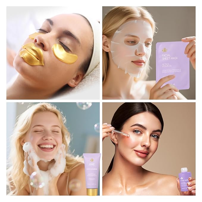 35 Pcs Mothers Day Gifts, Lavender Bath & Body Gift Basket for Women, Facial Skin Care Set, Home Spa Basket, Self-Care Set, Face Sheet Mask, Necklace, Birthday, Christmas,Anniversary
