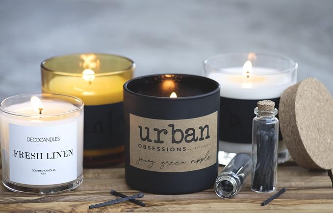 Urban Concepts by DECOCANDLES - Tobacco, Spice & Vanilla - Highly Scented Soy Candle - Long Lasting - Hand Poured in USA (9 Oz. Cork)