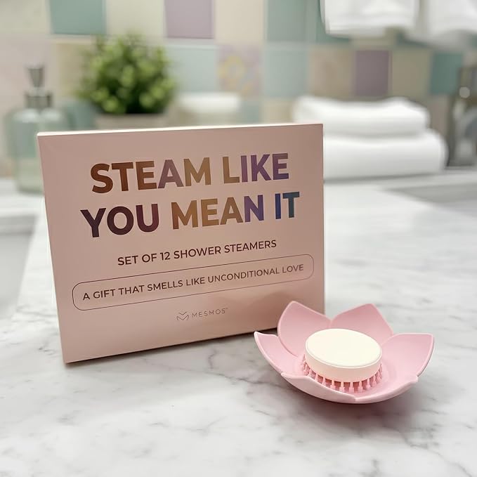 MESMOS Lotus Shower Steamer Trays, Silicone Soap Holder & Small Shower Steamer Dish, Self Draining Flower Tray for Spa Gifts, Self Care & Mom Relaxation