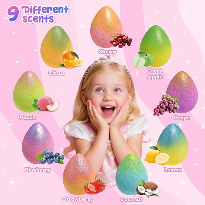 Unicorn Bath Bombs with Surprise Toys Inside, Gifts for Kids Girls | Natural Organic Gentle Bubble Bath, Birthday & Christmas Gift for Girls, Daughter, Granddaughter, Suitable for Kids Over 3+