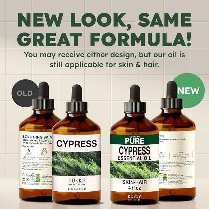100% Pure Cypress Oil - 4 Fl Oz Cypress Essential Oil for Hair, Skin, Diffuser, Aromatherapy & DIY Soap Making Scent