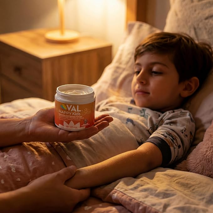 VAL Magnesium Cream for Kids | Relaxation for Daytime & Bedtime Routine | Gentle Zechstein Magnesium Chloride | Calm & Mood Support | with Chamomile, Shea Butter & Essential Oils | USA Made | 4oz