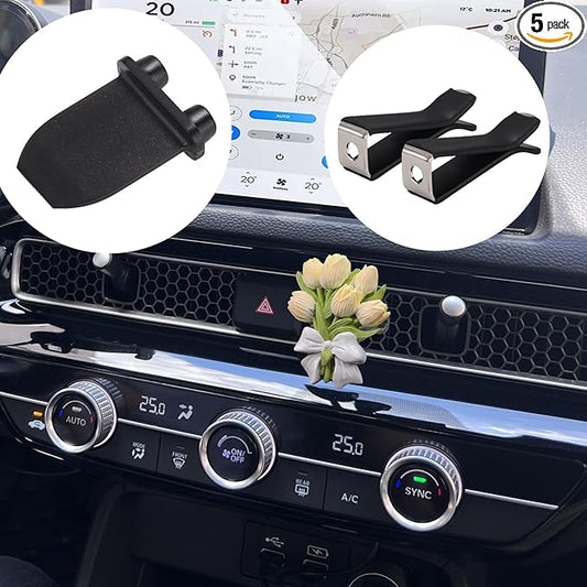 10 Pieces Square Head Car Vent Clips + 3 Adapters for 11th Gen Honda Civic, CRV, ZRV, Integra - Custom Fit Car Air Fresheners for Honeycomb Vents, 9mm Black - Car Dashboard Decorations, Car Ornaments