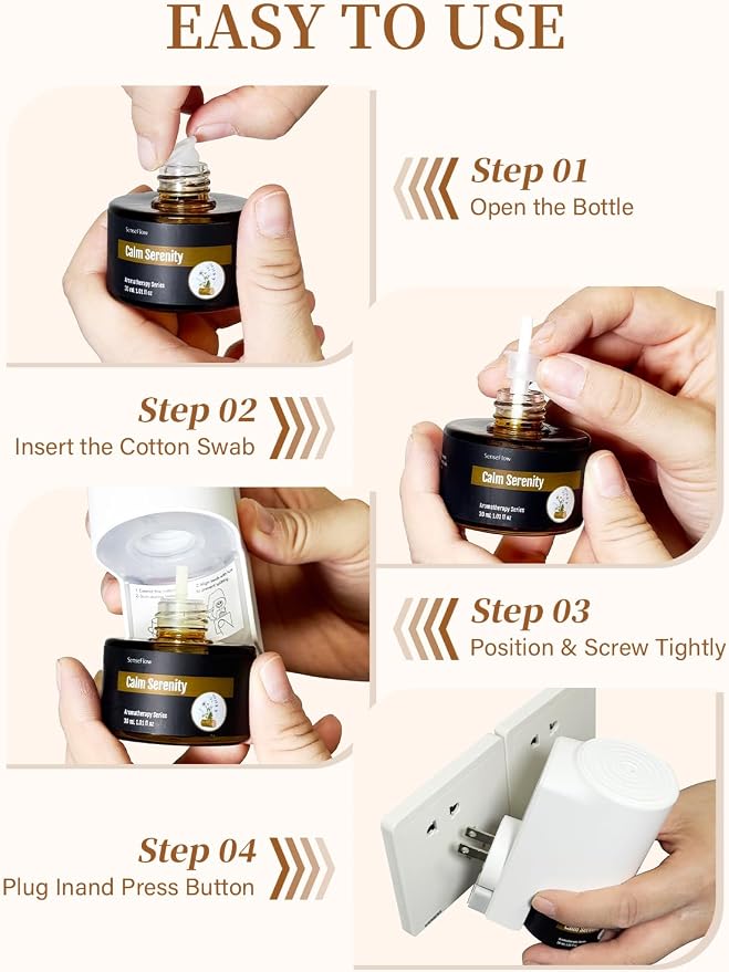 Essential Oil Refill 1.02oz/30ml for SF101/SF101S Waterless Aromatherapy Diffuser, Covers 1000 Sq Ft, 120-Day Natural Scent 1 Pack,Amberwood Spice