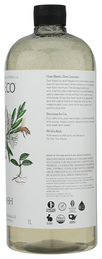 Koala Eco Hand Wash - with Australian Rosalina & Peppermint Essential Oil Refill - 34oz