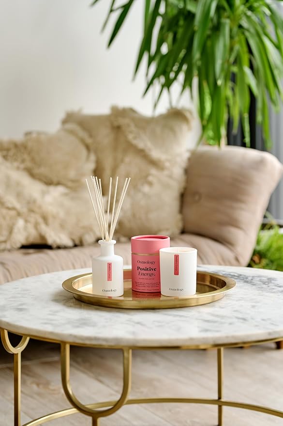 Positive Energy Aromatherapy Candle – Grapefruit, Peppermint & Lemon Scented Candle, Plant-Based Wax, 7 oz, 45 Hour Burn Time, Uplifting & Refreshing Candle