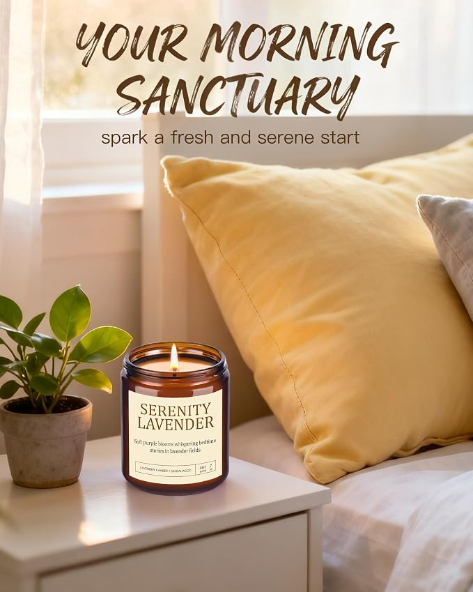 4 Pack Scented Candles for Home Scented: Soy Candles for Women, Up to 200H Burning Aromatherapy Candle Set, Jar Candle Gift Set for Birthday Valentine's Day, Scents of Sage/Vanilla/Lavender/Eucalyptus