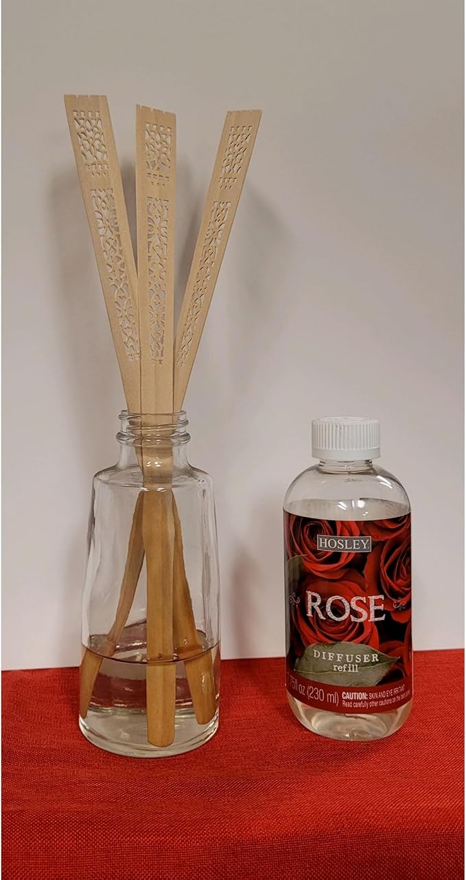 Hosley Set of 2 Premium Rose Diffuser Refills Oil 230 Milliliters Each Ideal Gift for Weddings Spa Reiki Meditation Settings