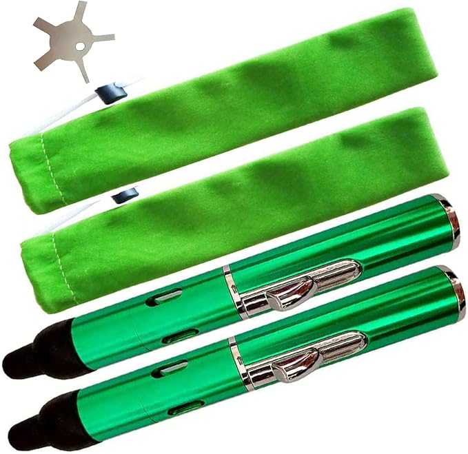 Torch Lighter,Handheld Multifunctional All-in-One Tube Built-in Detachable Windproof Lighter,Outdoor,Indoor,Camping,Candle,Birthday,Green (2PCS)