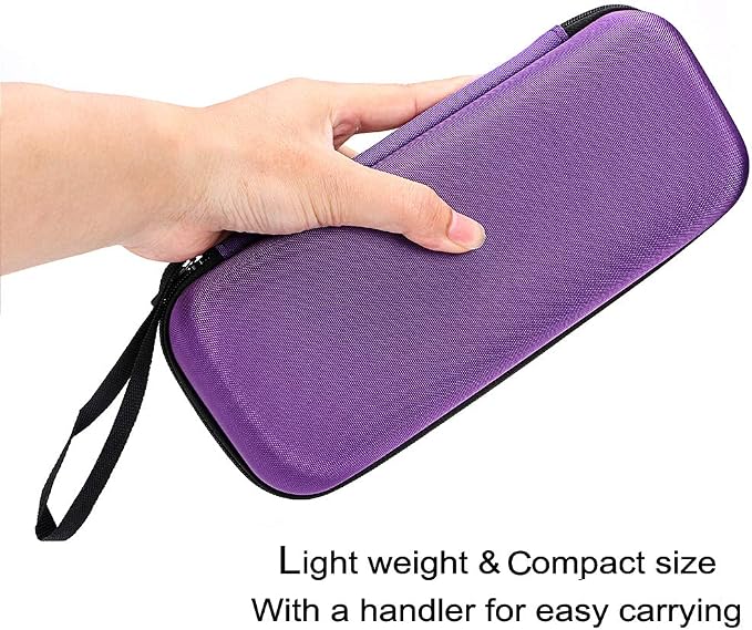 Hipiwe EVA Essential Oils Carrying Case Organizer for 20 Bottles 5ml & 10ml Standard & Rollers Bottles Portable Hard Shell Travel Bag Holder for Essential Oils Storage (Purple)