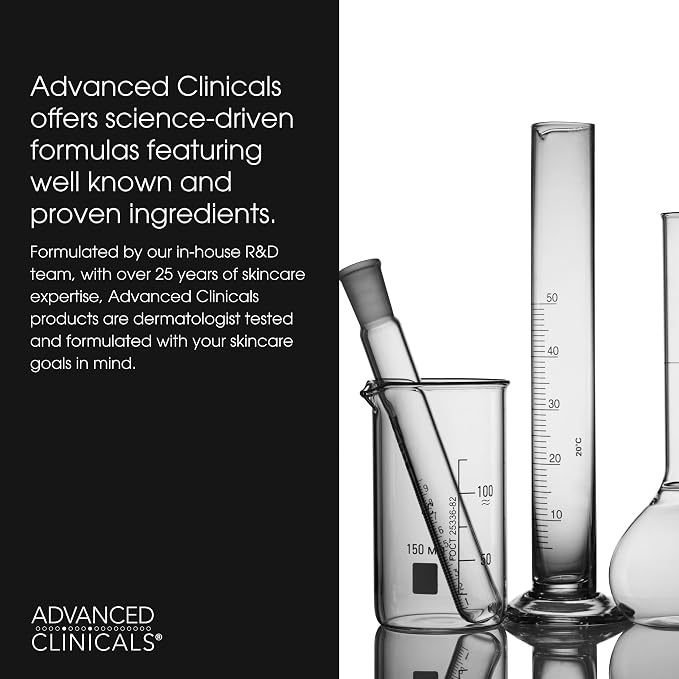 Advanced Clinicals Brightening Vitamin C Serum For Face With Glycolic Acid + Lactic Acid | Vitamin C Eye Serum Face Moisturizer For Improving Look Of Dark Spots & Uneven Complexion, 1.75 Fl Oz