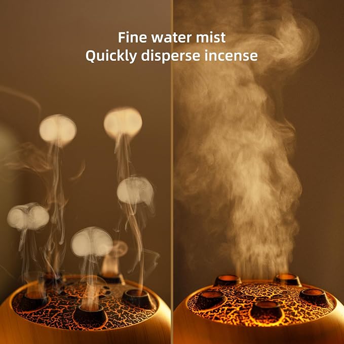 Essential Oil Diffuser 250ML,Jellyfish Diffuser Air Humidifiers Sound Pickup Ultrasonic Aromatherapy Diffuser Remote Control 7 Color Lights for Home Bedroom Office Hotel(Wood Color)