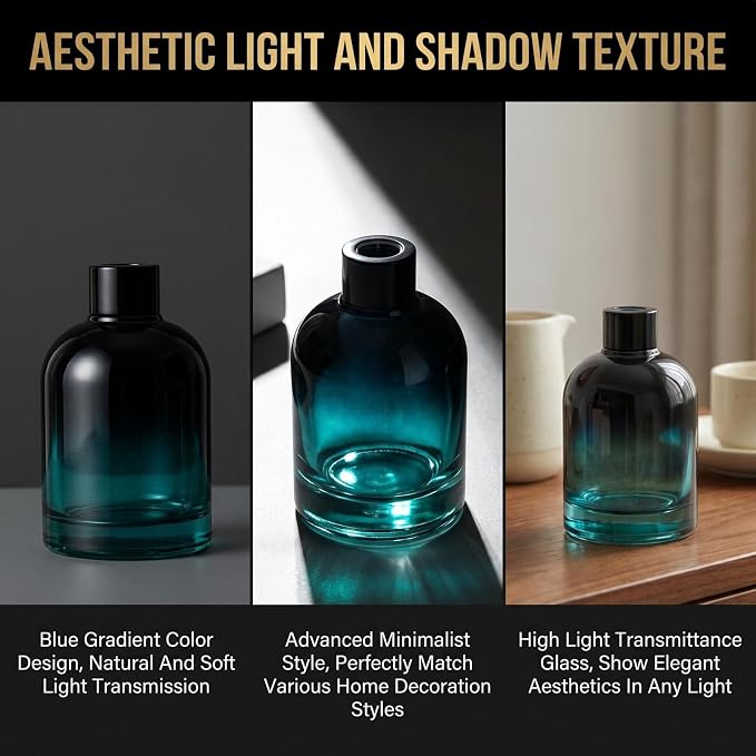 150ml/5oz Glass Fragrance Diffuser Bottle - Black Gradient - Home