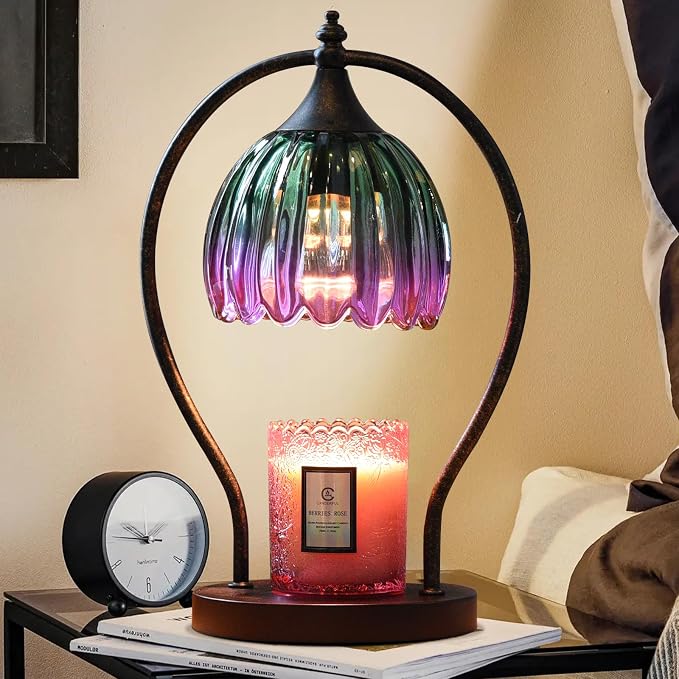 GOODBUY Electric Candle Warmer Lamp with Timer：Scented Candle Warmer Dimmable Lamp with 2 Bulbs, Mothers Day Gifts for Mom Women, House Warming Gifts New Home Decor for Bedroom Living Room