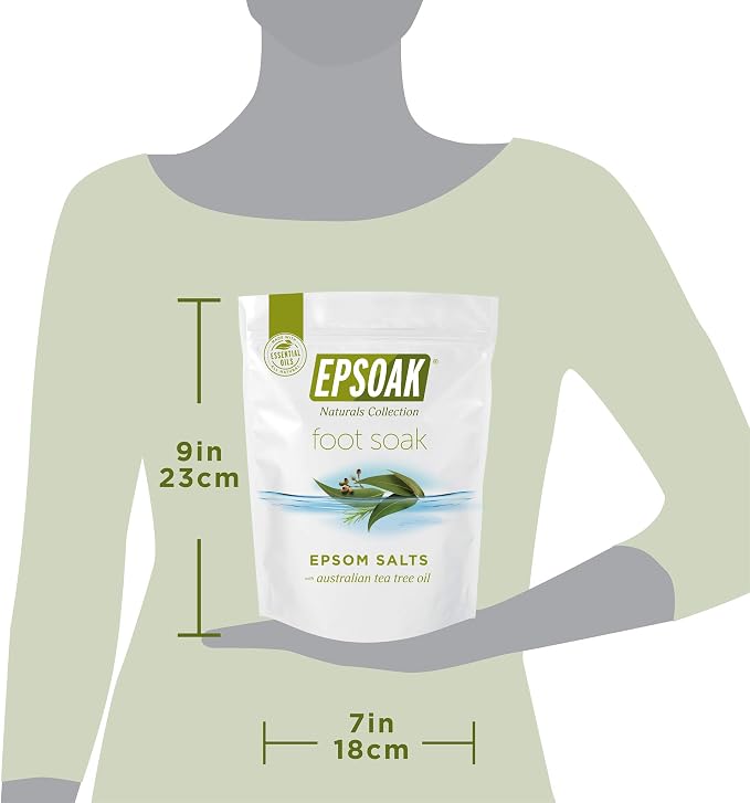 Epsoak Epsom Salt 4 lb. USP Magnesium Sulfate with Tea Tree Scent (Qty. 2 x 4 lb. Bags) Resealable Epsom Salt Bag, Made in The USA, Cruelty-Free Certified