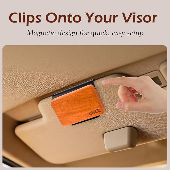 Car Air Freshener, Wood Air Freshener for Visor Clip, Long Lasting Car Odor Eliminator, Vehicle Scent Diffuser for Cars, Trucks & SUVs, 4 Pack Variety Scents with 2 Clips (Teak Amber Cabana Grove)