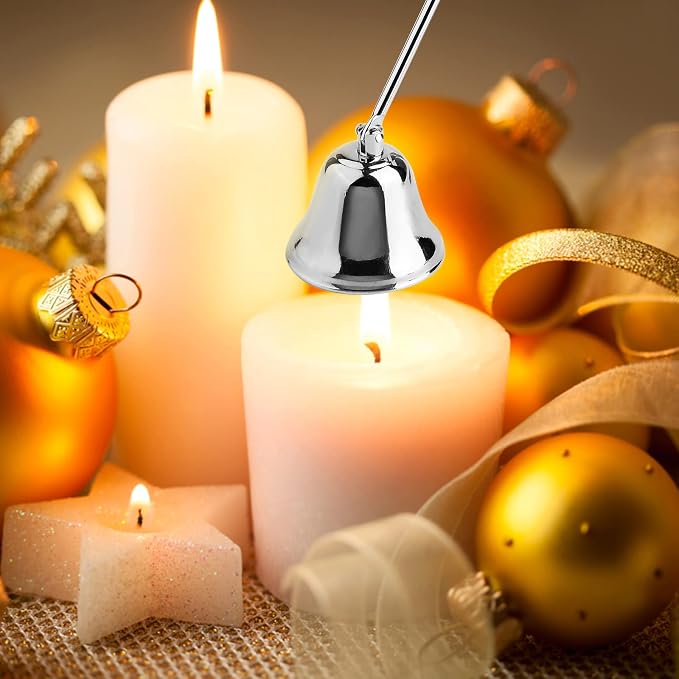 calary Candle Wick Trimmer, Candle Snuffer and Wick Dipper & Candle Accessory Set, 3 in 1 Candle Care Kit for Candle Lover (Silvery)