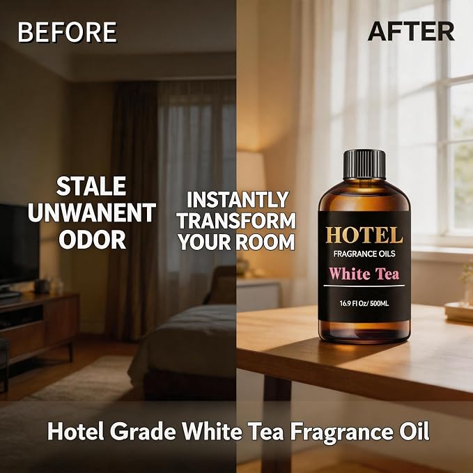 Hotel Diffuser - White Tea, Aloe Vera & Sandalwood - Hotel Scent Dupe - Premium Fragrance Oil for Ultrasonic and Waterless Diffusers and Crafting