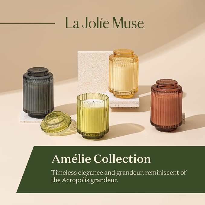 LA JOLIE MUSE Starlit Golden Fir Scented Candle, Fir & Cedarwood Candle, Scented Candles for Home, Candle Gifts for Women & Men, Natural Soy Candles, 11oz, 60 Hours Burn Time