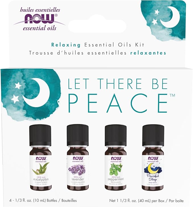 Let There Be Peace & Quiet Relaxing Essential Oils Kit Now Foods 4-10 mL Oil