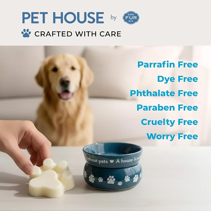 One Fur All Pet House Spring and Summer Wax Melts for Pet Odor, Natural, Plant Based Soy Wax Melts, Long Lasting Fragrance for Fresh Smelling Homes, Lemon Cupcake