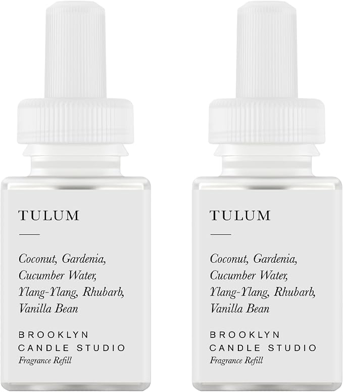 Pura & Brooklyn Candle Studio Home Scent Refill - Smart Home Air Diffuser - Long-Lasting Luxury Fragrance per Refill - Home Essential - Clean & Safe Diffuser Fragrance - 2 Pack, Tulum