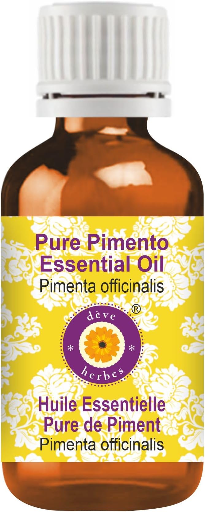 Deve Herbes Pure Pimento Essential Oil (Pimenta officinalis) Steam Distilled 100ml (3.38 oz)
